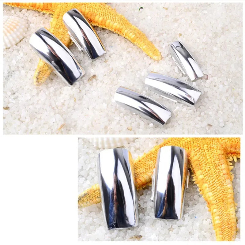 Mirror Nail Polish 12ml bottle with chrome metallic finish and brush tip