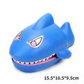 Multicoloured plastic bite hand animal interactive toy showing dog, crocodile, shark, and hippo designs