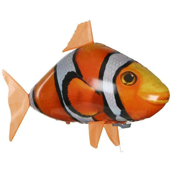 Remote control shark inflatable balloon with infrared controller showing 57-inch length