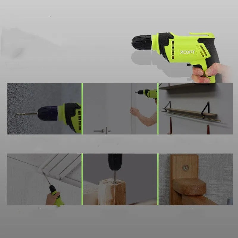 450W black pistol grip electric drill with chuck and power cable