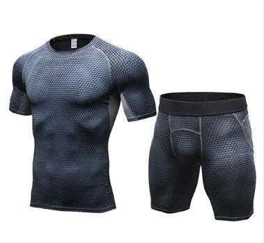 Men's compression gym shorts in black, side view, 85% polyester 15% spandex fabric
