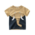 Kids cotton printed t-shirt with green lion graphic front view size 110cm