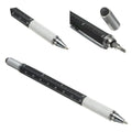 Multi-function 6 in 1 touch screen stylus ballpoint pen with spirit level and screwdrivers in black, blue, green, red, silver, yellow
