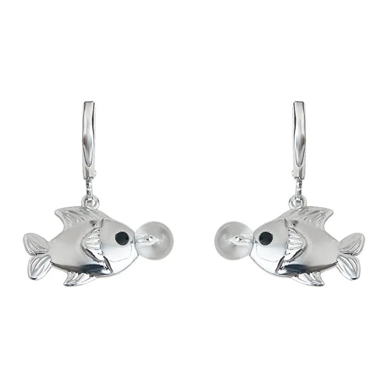Bubble Fish original design goldfish earrings with copper electroplating