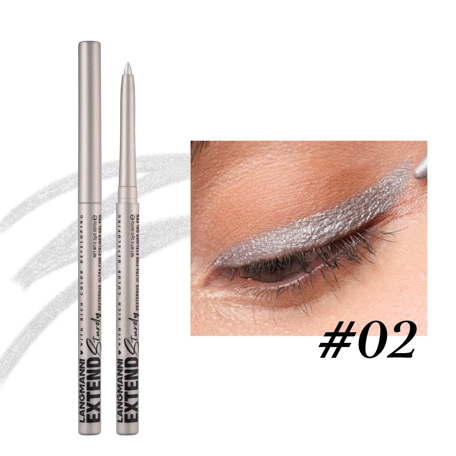 Set of 12 colourful gel glitter eyeliner pencils for waterproof party and Halloween makeup
