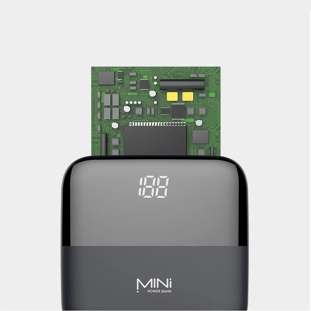 10000mAh portable power bank with digital display and dual USB ports in multiple colour options