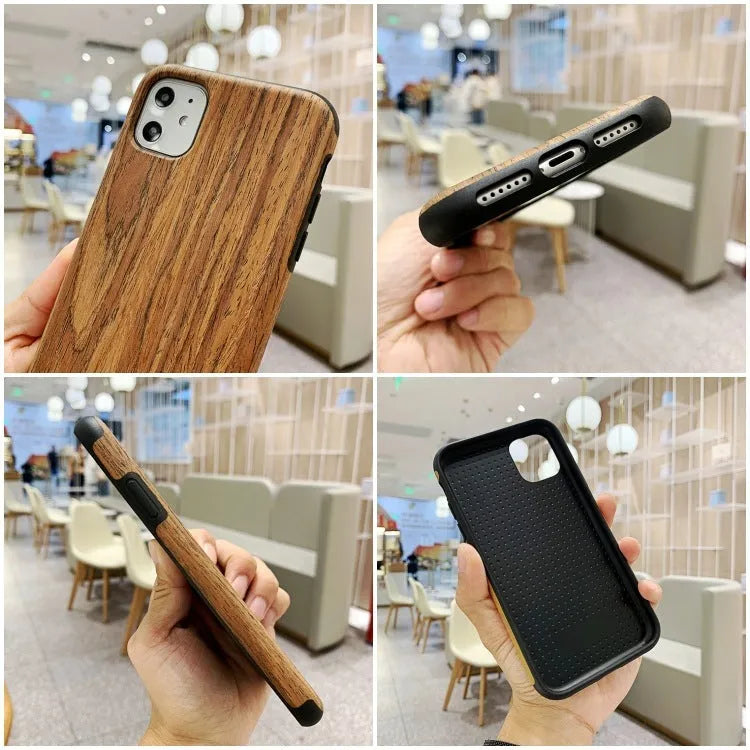 Natural wood or bamboo iPhone back cover case in rosewood colour for iPhone 11.