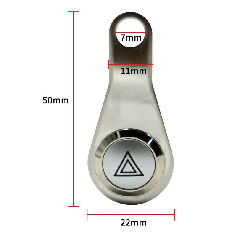 Black stainless steel motorcycle double flash switch with illuminated light ring and metal button