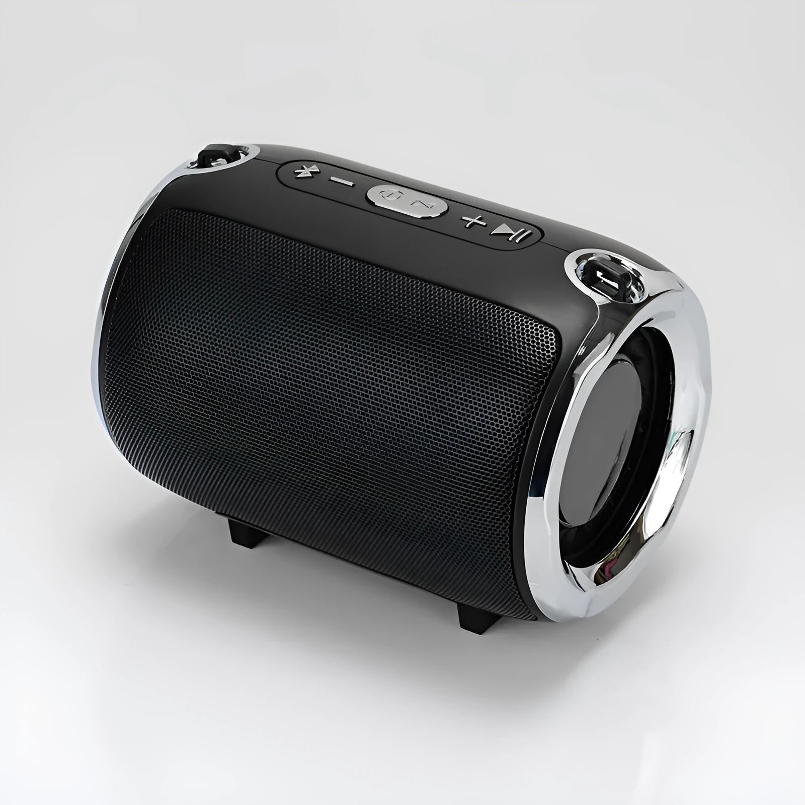 Portable plug-in USB sound card reader with subwoofer speaker in black, blue, golden, red, or silver metal casing