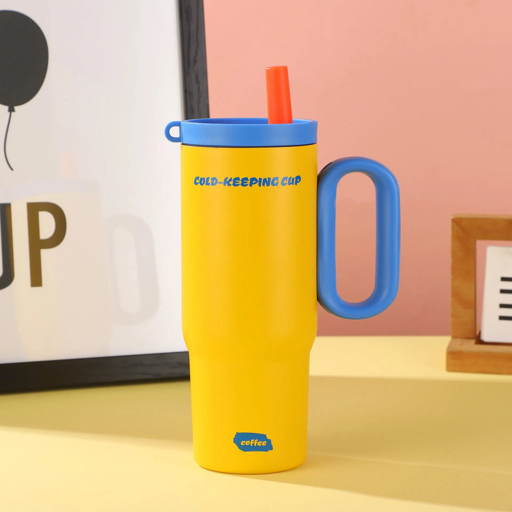 7 litre portable ice bucket cup with handle and straw in five colour options