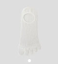 Modal five-finger boat socks in black, showing ultra-thin invisible design for low-cut shoes.