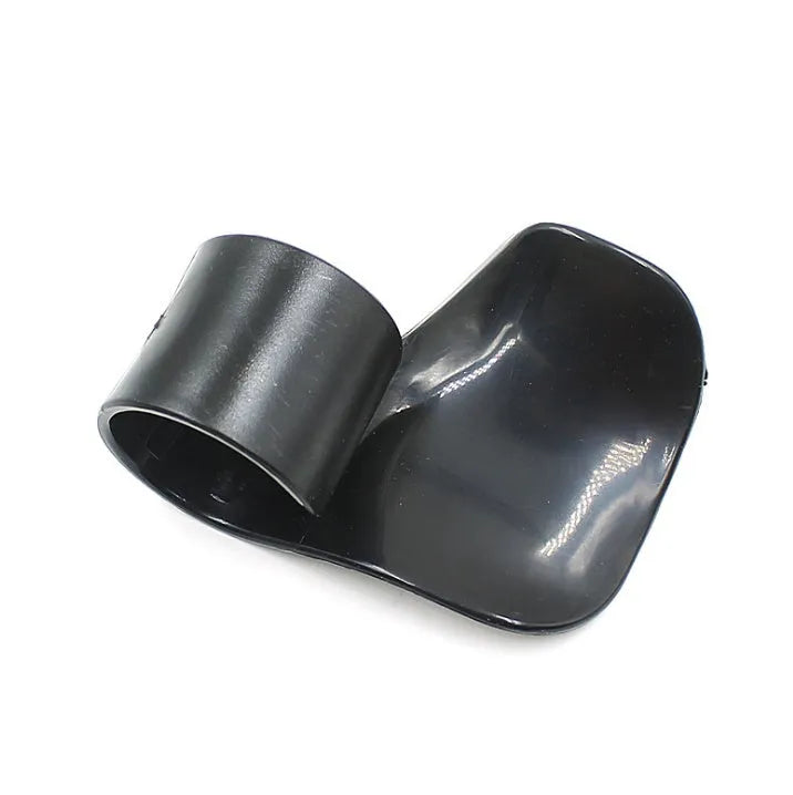 Universal motorcycle throttle assistant in black ABS for right handlebar mount, reducing hand fatigue on long rides