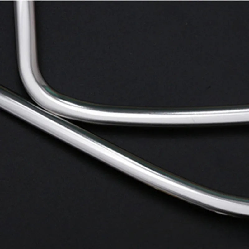 Silver 304 stainless steel interior door audio frame trim set for 20-22 ROOX40 series, 2 pieces, 270x200mm each.