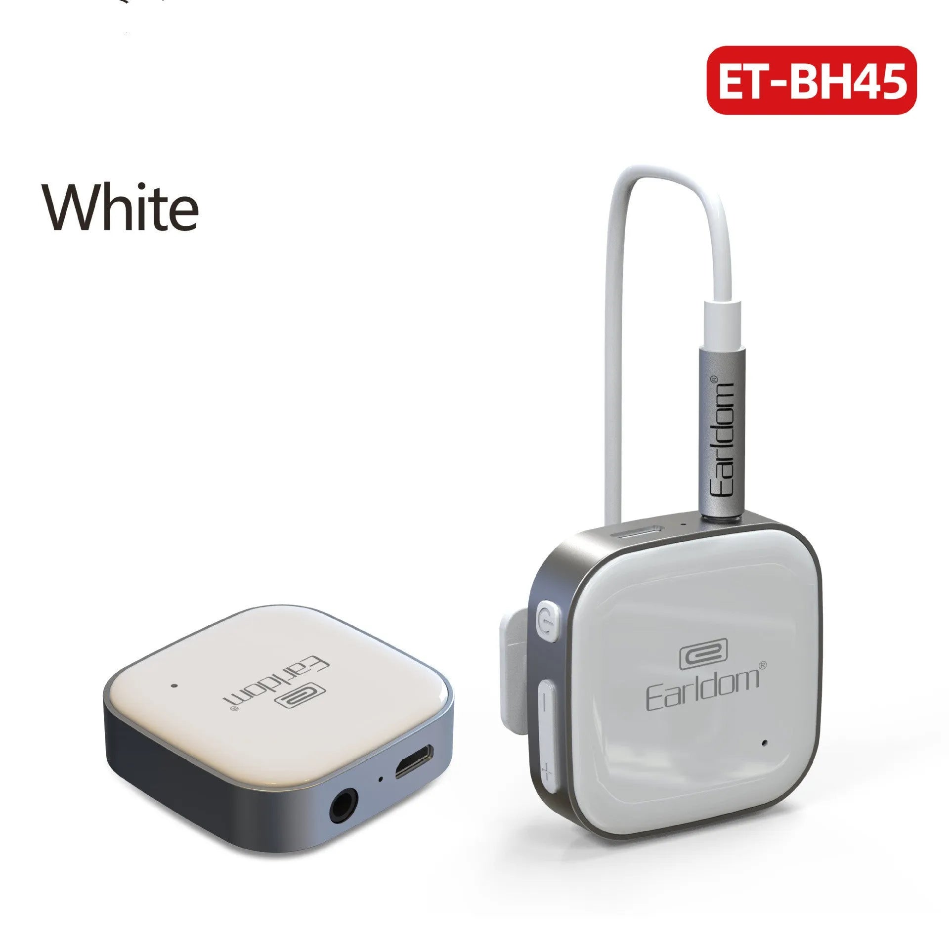 Bluetooth audio receiver running headphones with lavalier design in black, grey, and red colour options