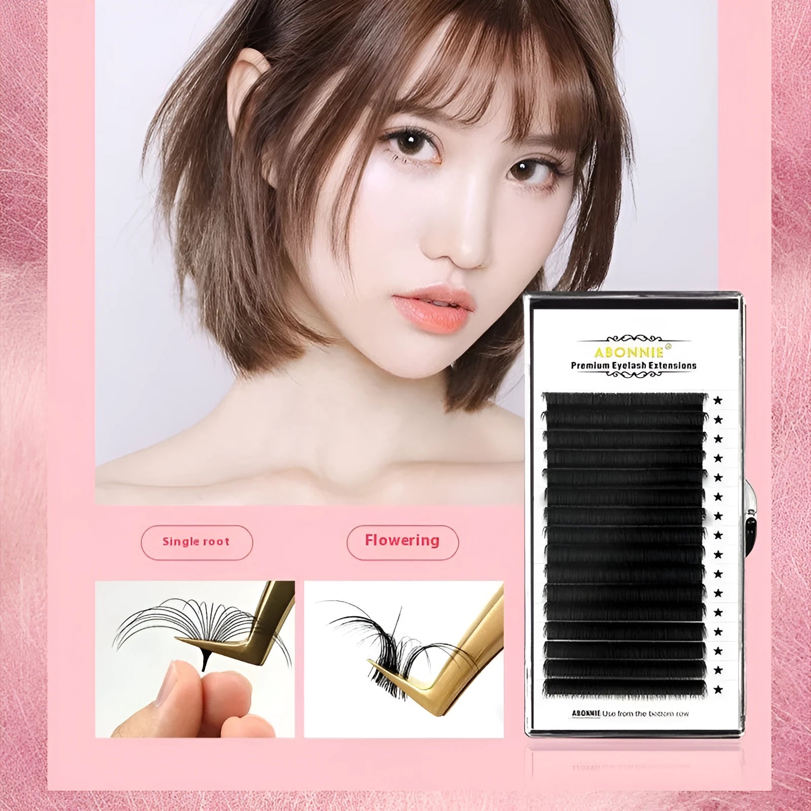 Pair of dense 16-row false eyelashes made from matte wool mink hair, showing voluminous length.