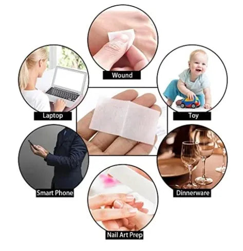 Pack of 100 individually wrapped alcohol sanitiser wipes with 70% isopropyl alcohol