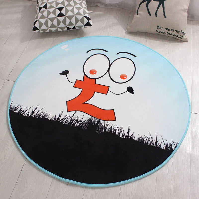 Round door mat with non-slip polyester fibre surface in multiple colours and sizes 60-200cm diameter
