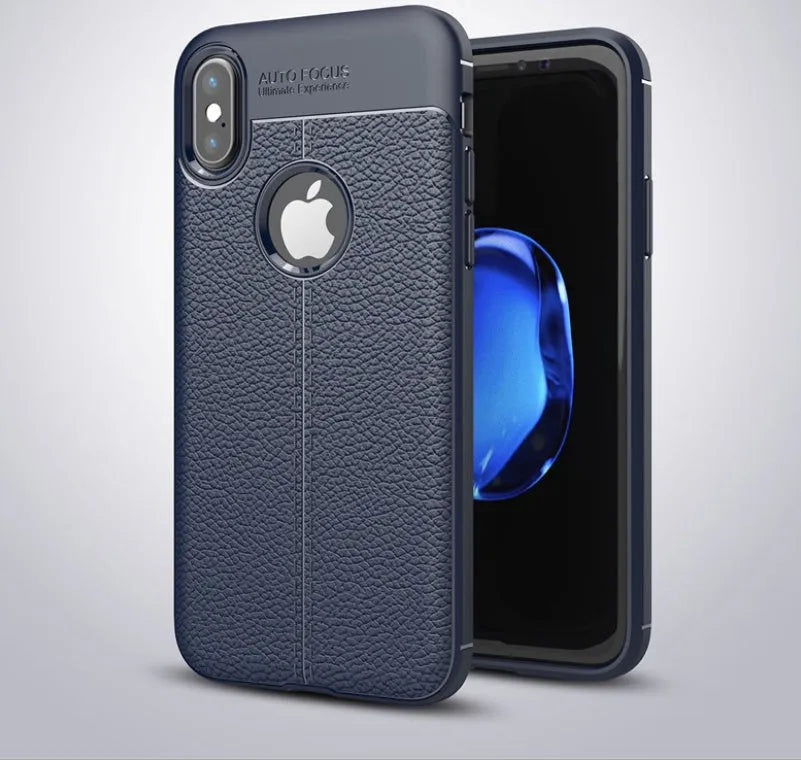 WeFor black PU leather and silicone protective case for an OnePlus 6 smartphone.