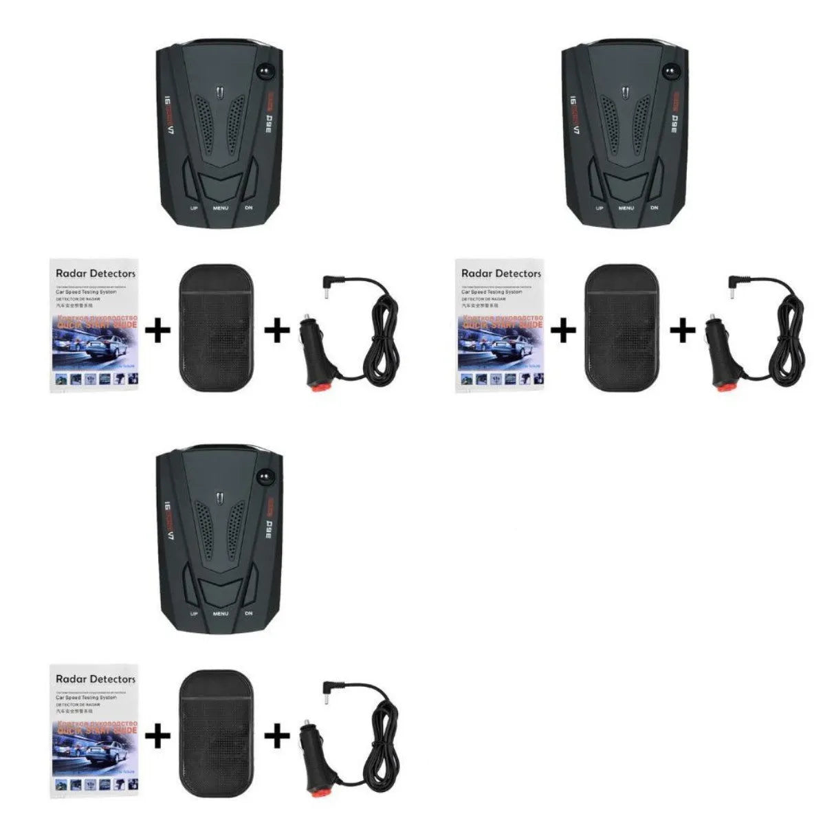 Electronic Dog V7 vehicle-mounted speed detector with LED display and full band scan in compact black casing