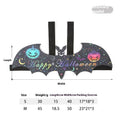 Black felt batwing Halloween costume for a cat, shown in pumpkin bat design