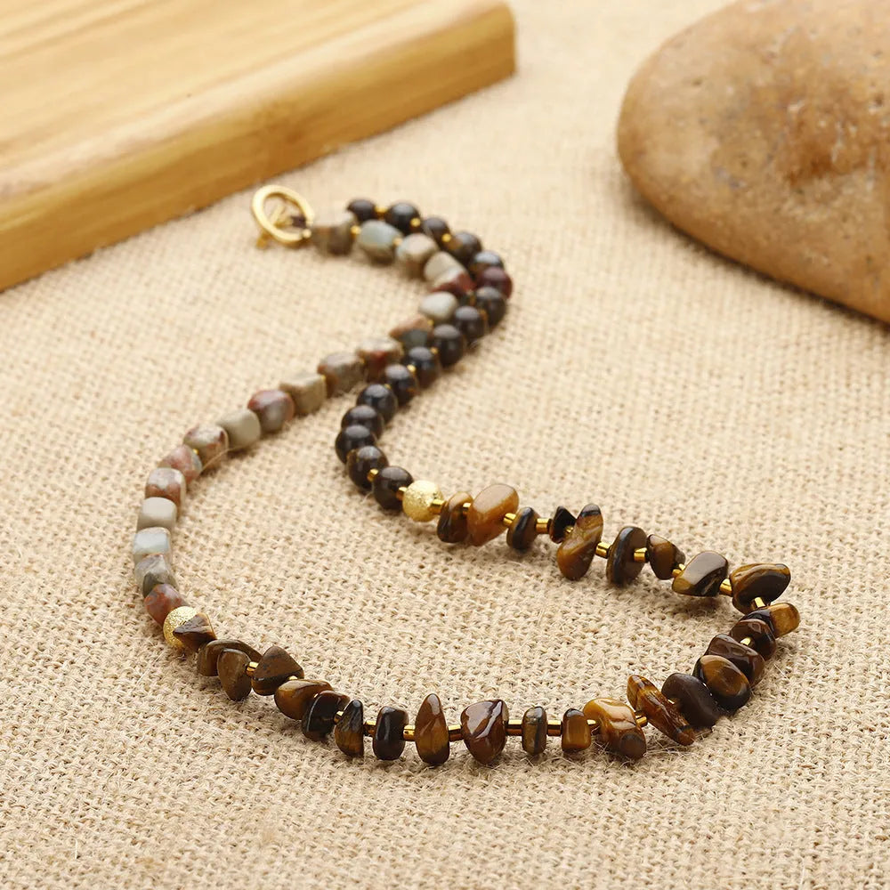 Tigereye gravel bronze glow ball bracelet geometric shape brown colour unisex