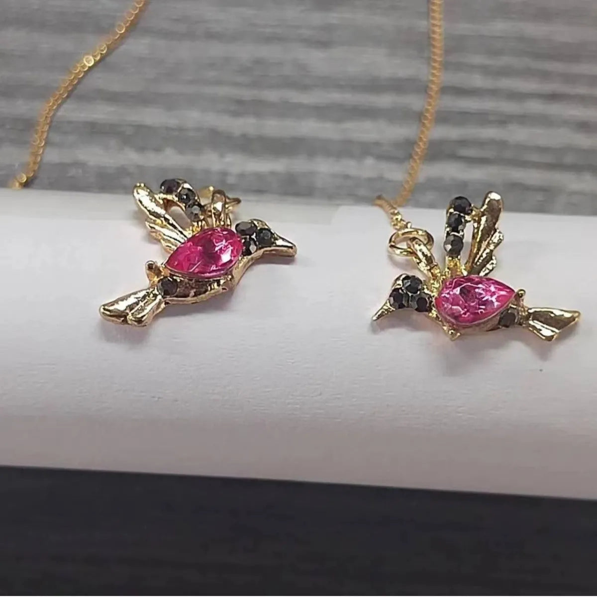Long drop bird charm earrings in alloy with zircon detailing, available in blue, red, and red lvzuan.
