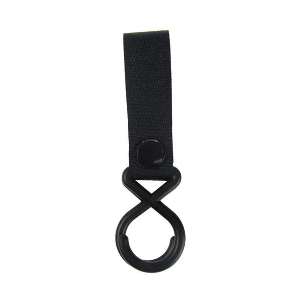 Nylon luggage hook in one of 18 available colours, including black, red, blue, and green variants
