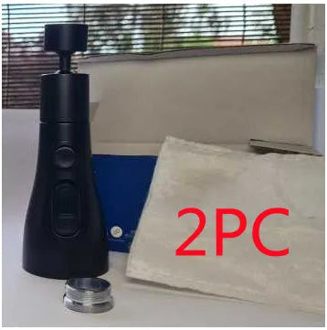 Universal pressurised kitchen faucet sprayer nozzle with rotating head in matte black finish