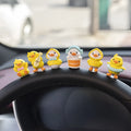 PVC cartoon duckling car decoration set with six small ducks and one sign label for vehicle interior