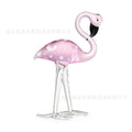 Pink crystal flamingo decorative figurine on table with modern simple style
