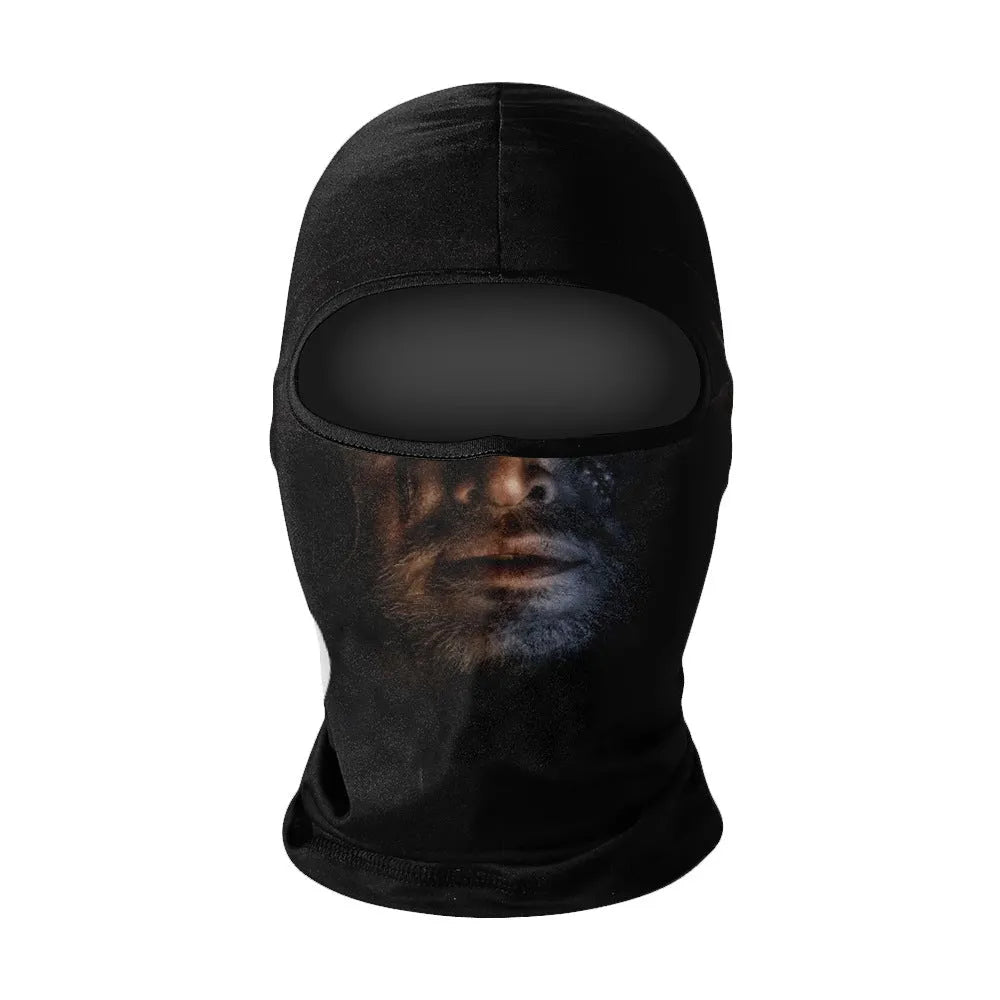 Summer breathable full face sun protection headgear in ice silk fabric, polyester, average size, available in multiple colours