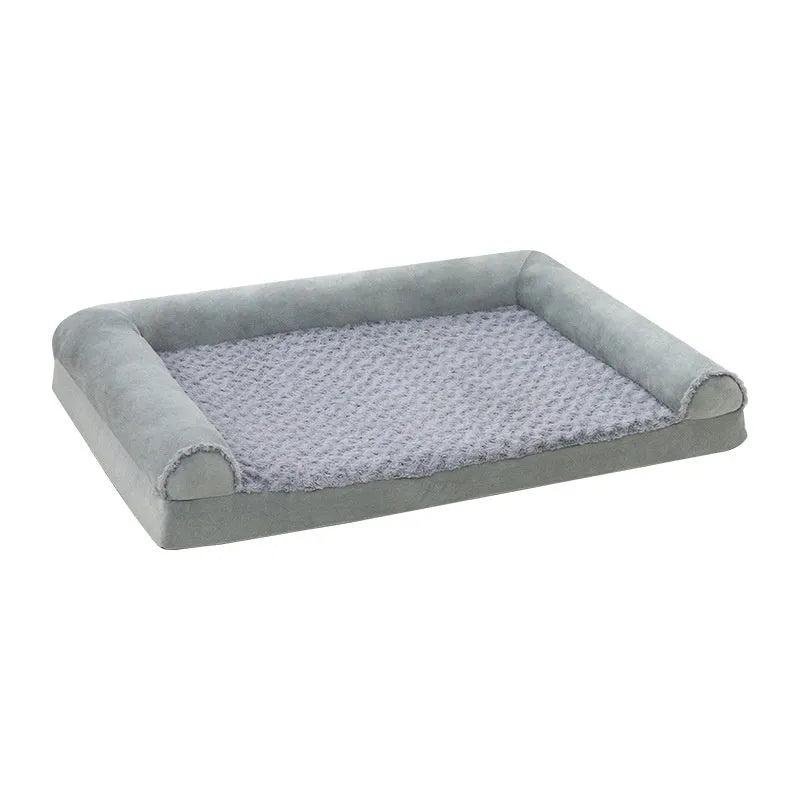 Light grey cloth dog kennel for medium or large breeds, shown with precise L, XL, and 2XL size dimensions.