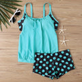 Women's polka dot high-waist swimsuit in polyester fabric for swimming and sports