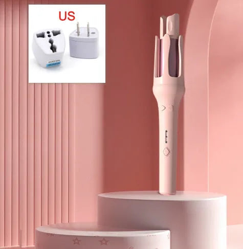 32mm automatic hair curler in white or chigo colour with pink, purple, green, or beige accents