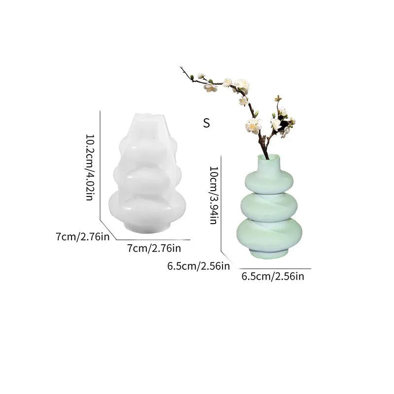 Silicone three-layer circular vase ornament cake mould for baking decorations