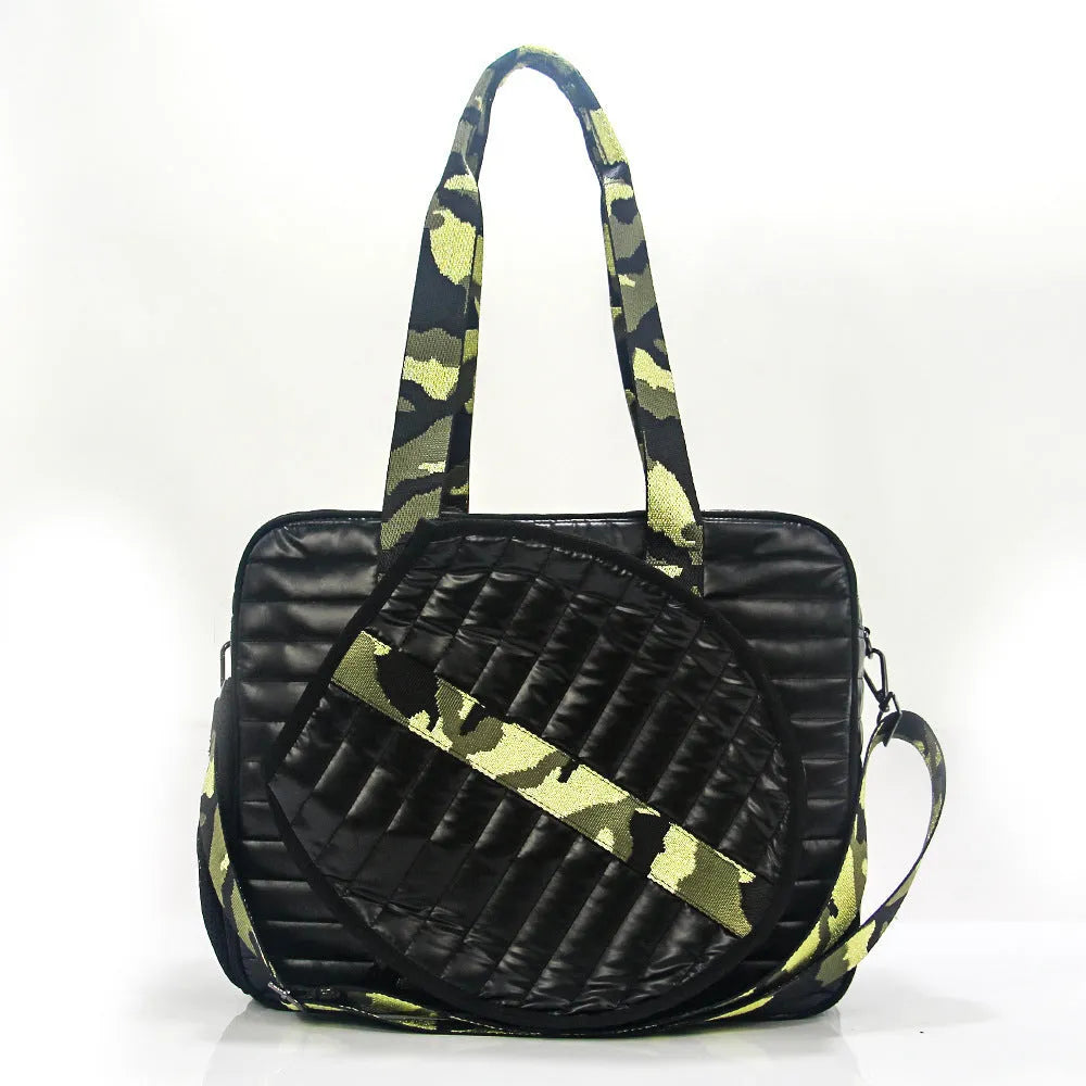 Fashion striped diving cloth tennis pack in horizontal square shape with single shoulder strap, available in multiple colours
