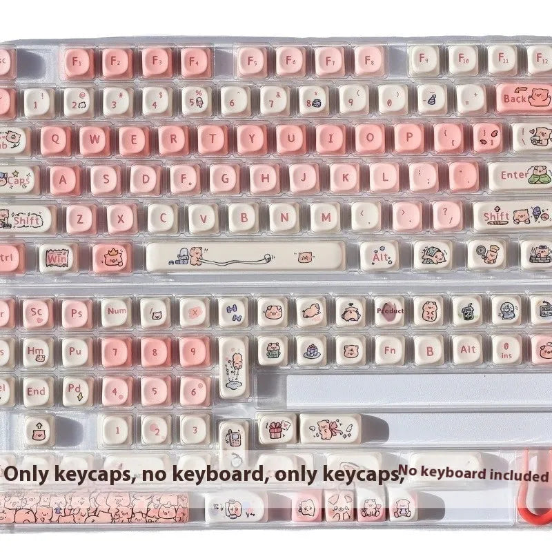 Pink pig key cap with fragrant element and detailed sublimation printing on all five sides for mechanical keyboards