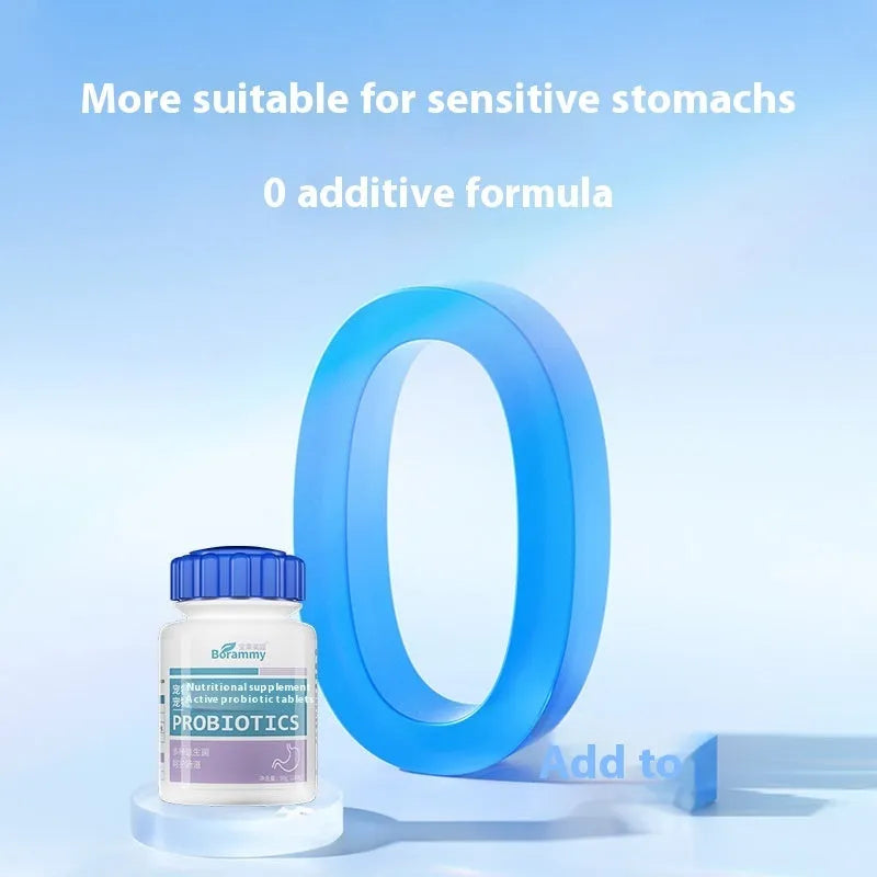 Bottle of 180 pet active probiotic tablets for dog and cat digestive health care