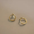 S925 sterling silver fishtail earrings in gold and white gold colours with 8mm inner diameter