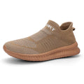 Breathable lightweight men's hiking shoes with Flyknit upper, low top, flat heel, round toe, solid colour