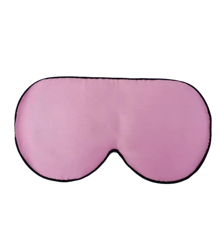 Double-sided mulberry silk eye mask in a choice of 22 colours, showing embroidered print.