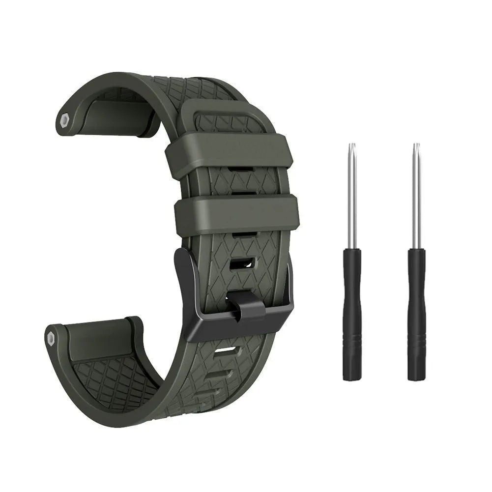 26mm black silicone watch strap with stainless steel button for Jiaming watches