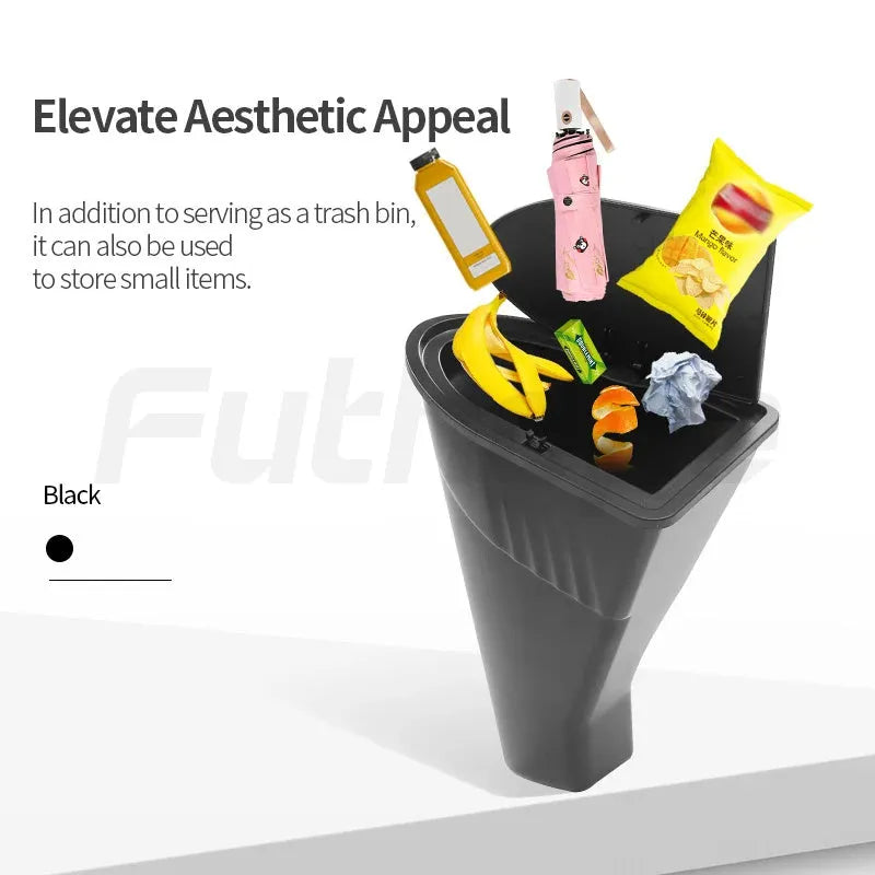 Black ABS plastic car door trash cans for Tesla Model Y front door pockets
