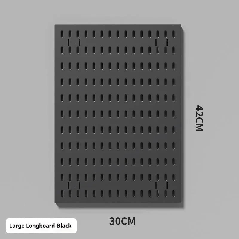 White plastic punch-free wire-wrap board organising cables on wall with modular panel design
