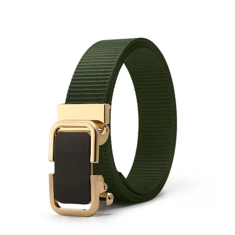 Men's nylon canvas belt with toothless buckle in multiple colour options