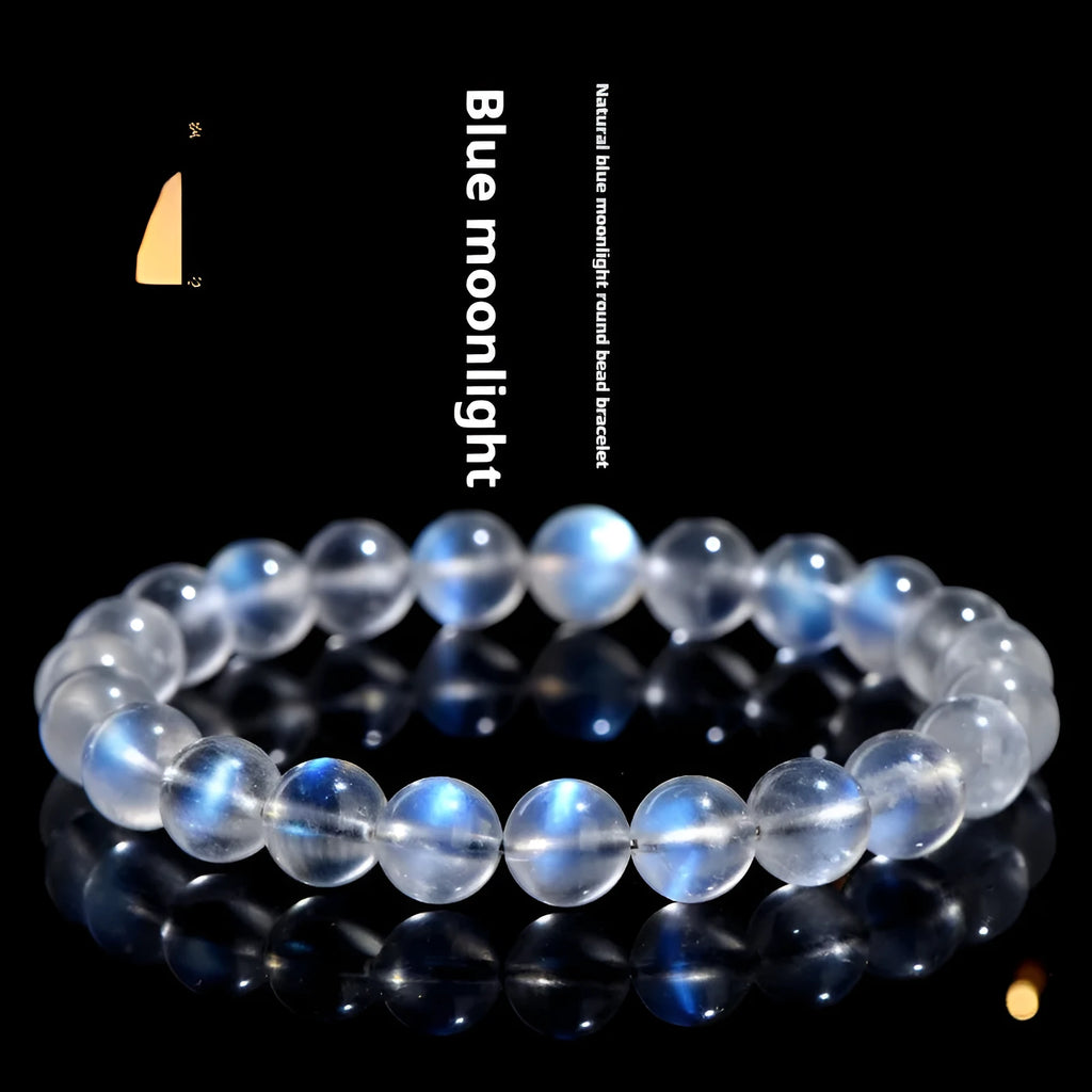 Blue Moonlight natural cream crystal bracelet with polished finish and unisex design