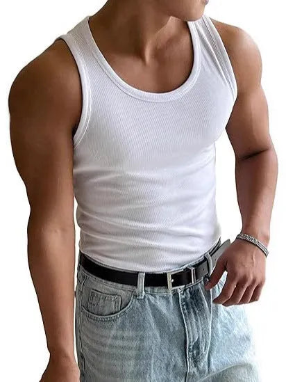 Men's tight-fit round neck sports T-shirt in polyester with wool lining