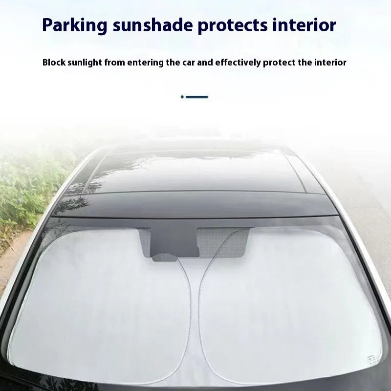 Titanium silver aluminium foil car sunshade for windscreen heat protection