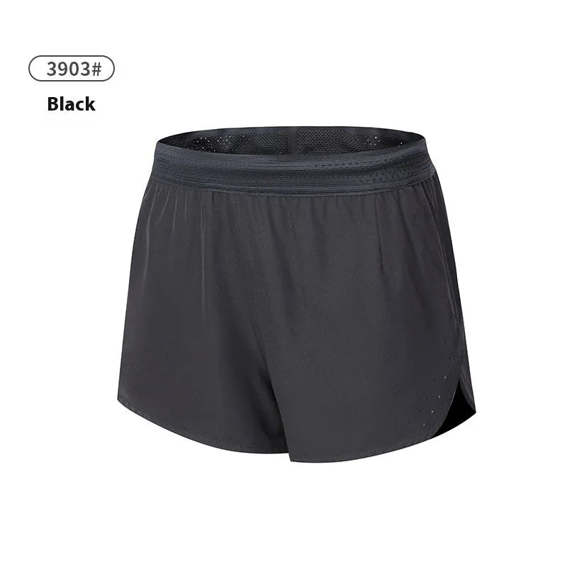 Men's solid colour polyester basketball shorts with low waist design on a neutral background.