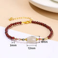 Women's crystal agate bracelet with natural beads in fruit, bow and animal charm designs
